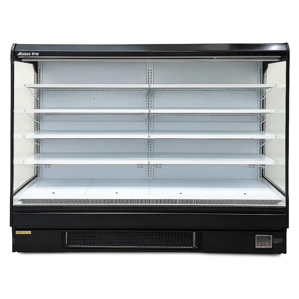 Alaska-Line 101'' Open Air Merchandise Floor Display Cooler w/ Curtain Remote or Self Contain HIT-22 - Image 3