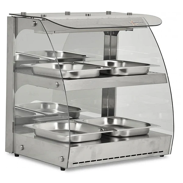 25'' Omcan Double Shelf Full Service Heated Display Case 100L Capacity, 43121 - Image 3