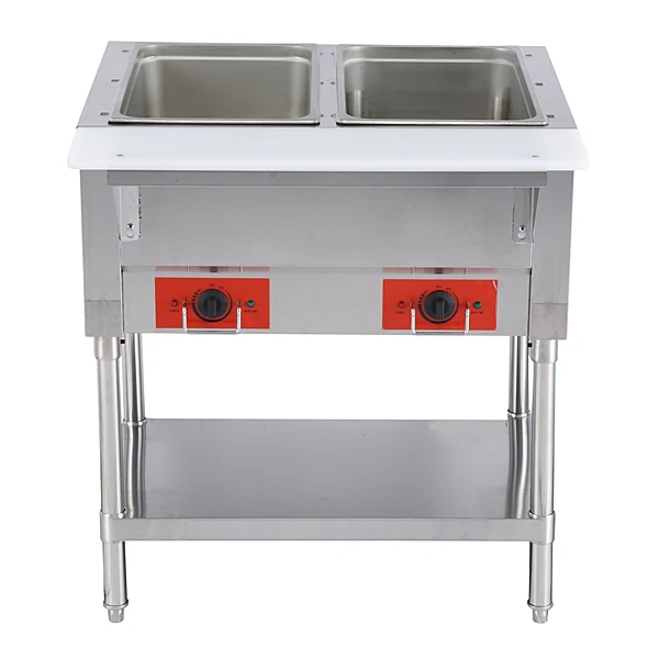 30'' Omcan Electric Steam Table with Cutting Board and Undershelf 44511