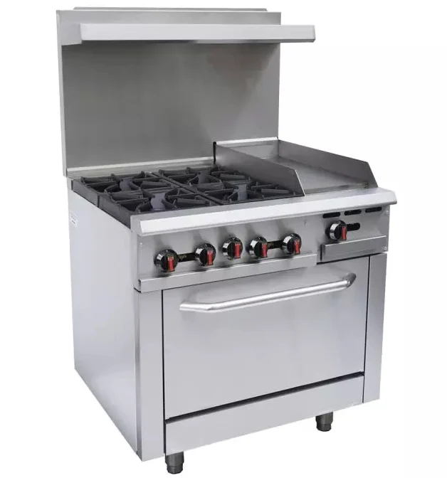 36'' CHEF Range with 12'' Griddle and 4 Burners RGR36-G12