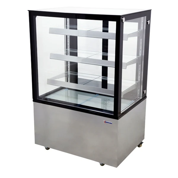 36'' Omcan Square Glass Floor Refrigerated Display Case 13.77Cu.Ft. Capacity, 44382 - Image 2
