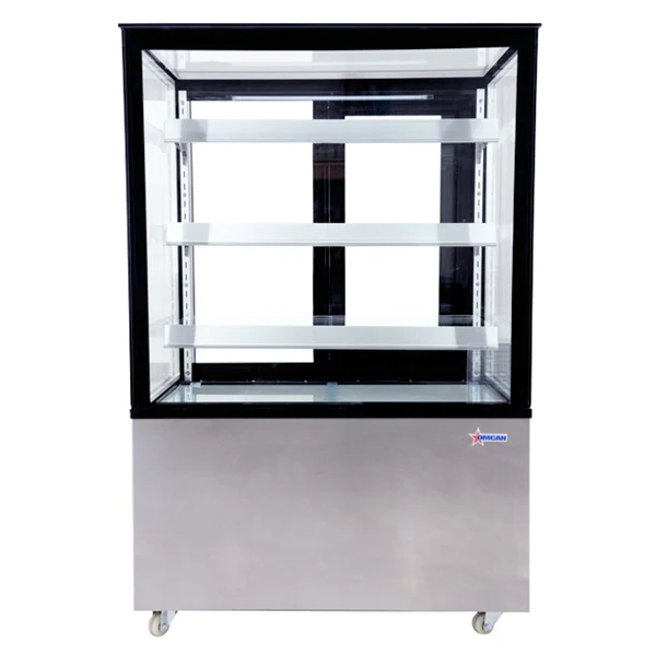 36'' Omcan Square Glass Floor Refrigerated Display Case 13.77Cu.Ft. Capacity, 44382 - Image 4
