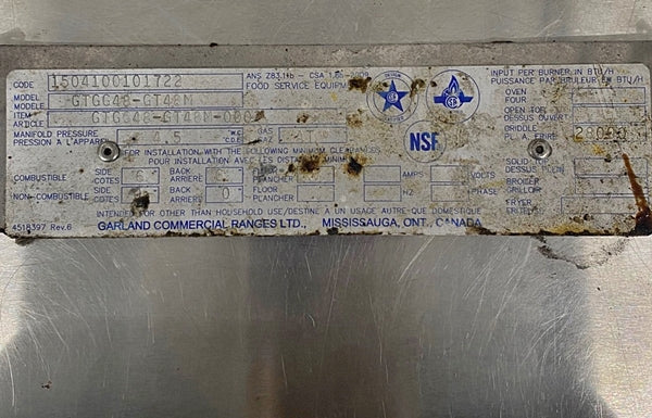 48'' Garland Flat Griddle Natural Gas Used FOR01929 - Image 5