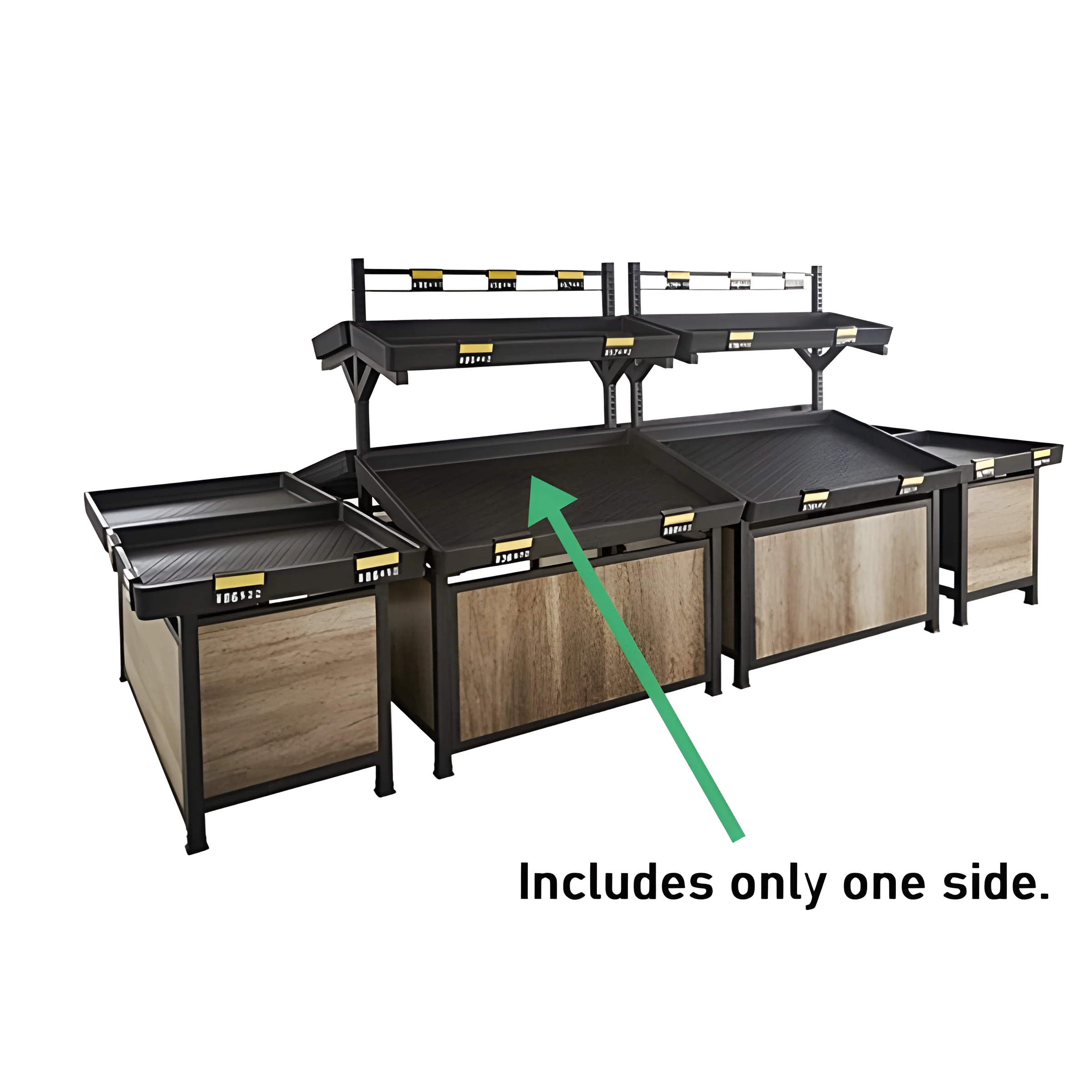 48'' Plastic Tray Single Side Fruit & Vegetable Rack HBR-3088 - Image 3