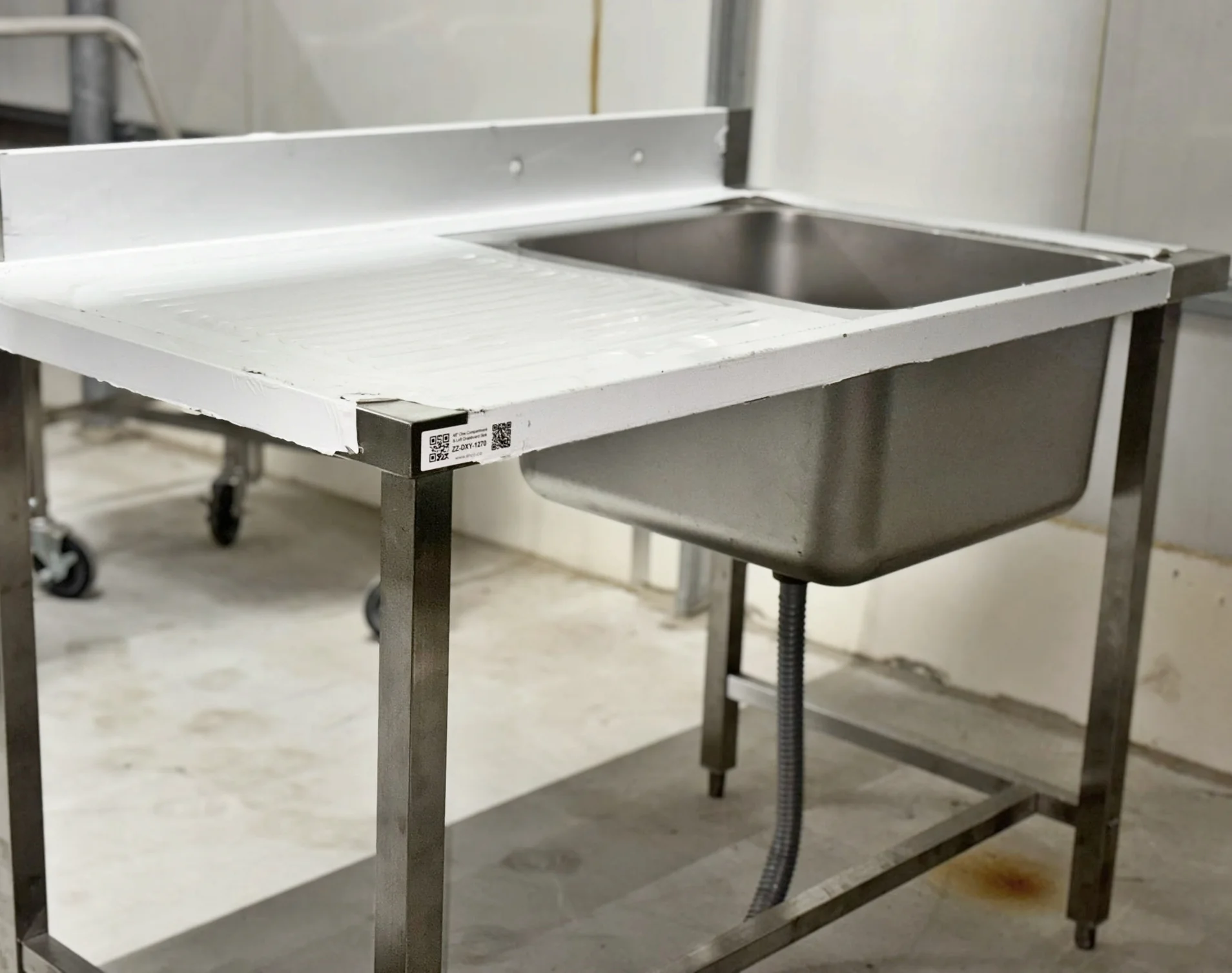 48'' Stainless Steel One Compartment & Left Drainboard Sink ZZ-DXY-1260 - Image 4