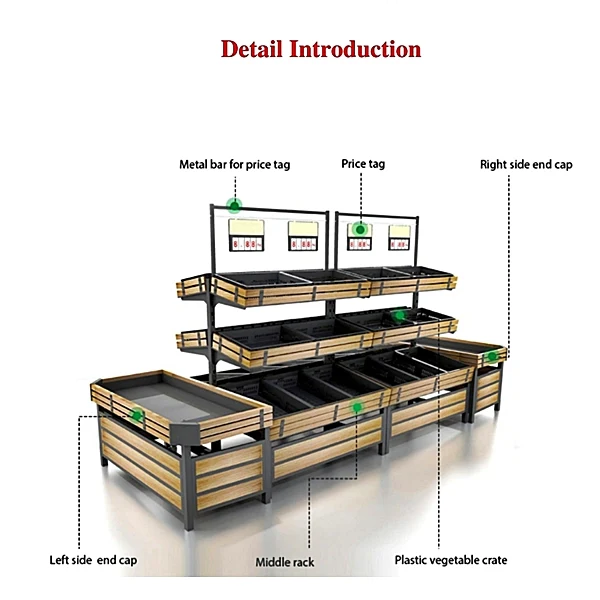 48" Double Side Vegetable & Fruit Rack HBR-3000 - Image 7