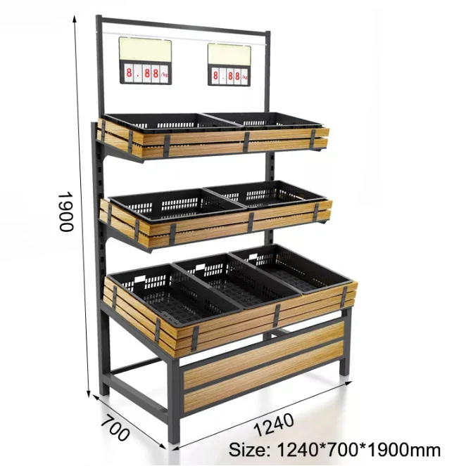 48" Double Side Vegetable & Fruit Rack HBR-3000 - Image 8