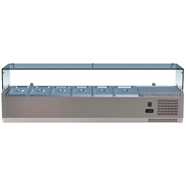 60" CHEF Refrigerated Countertop Topping Rail Used FOR02243