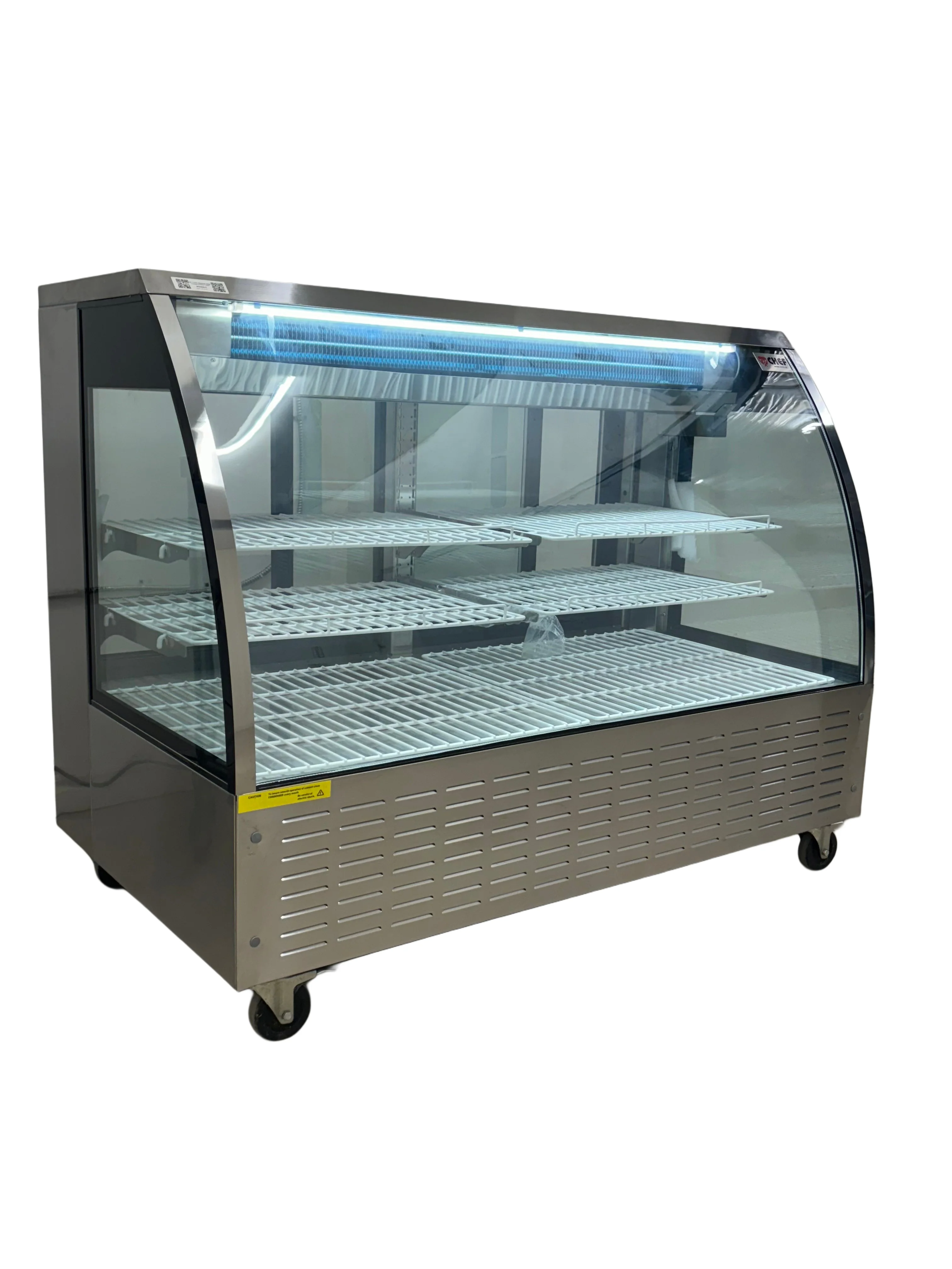 60'' CHEF Stainless Steel Curved Display Cooler 22 Cu.Ft -  STD-6032-S - Image 3