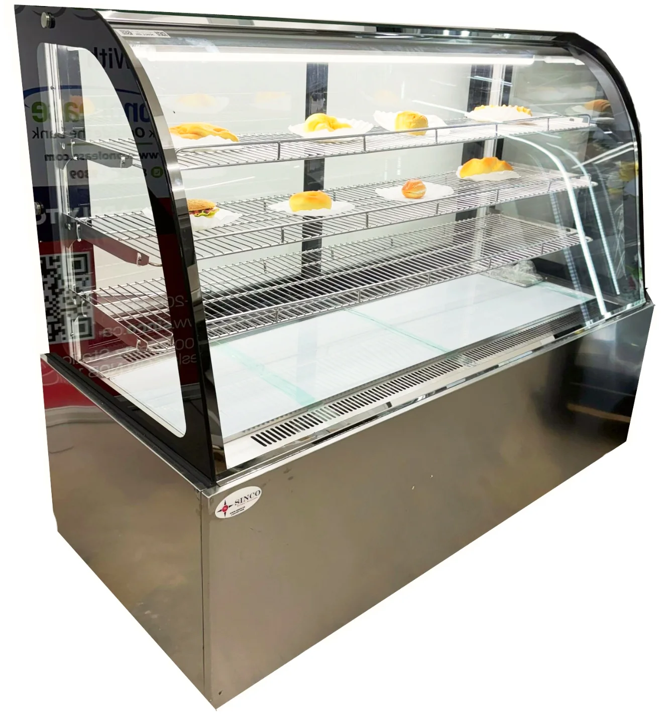 60'' CHEF Pastry Display Warmer Curved Glass HD-1503C - Image 8