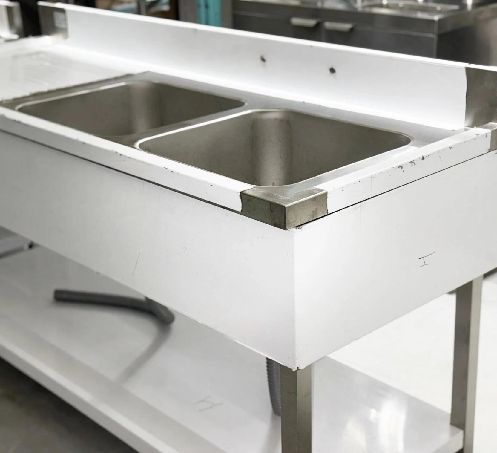 63'' Stainless Steel Two Compartment & Left Drainboard Sink ZZ-SXZ-1660-DQ - Image 3