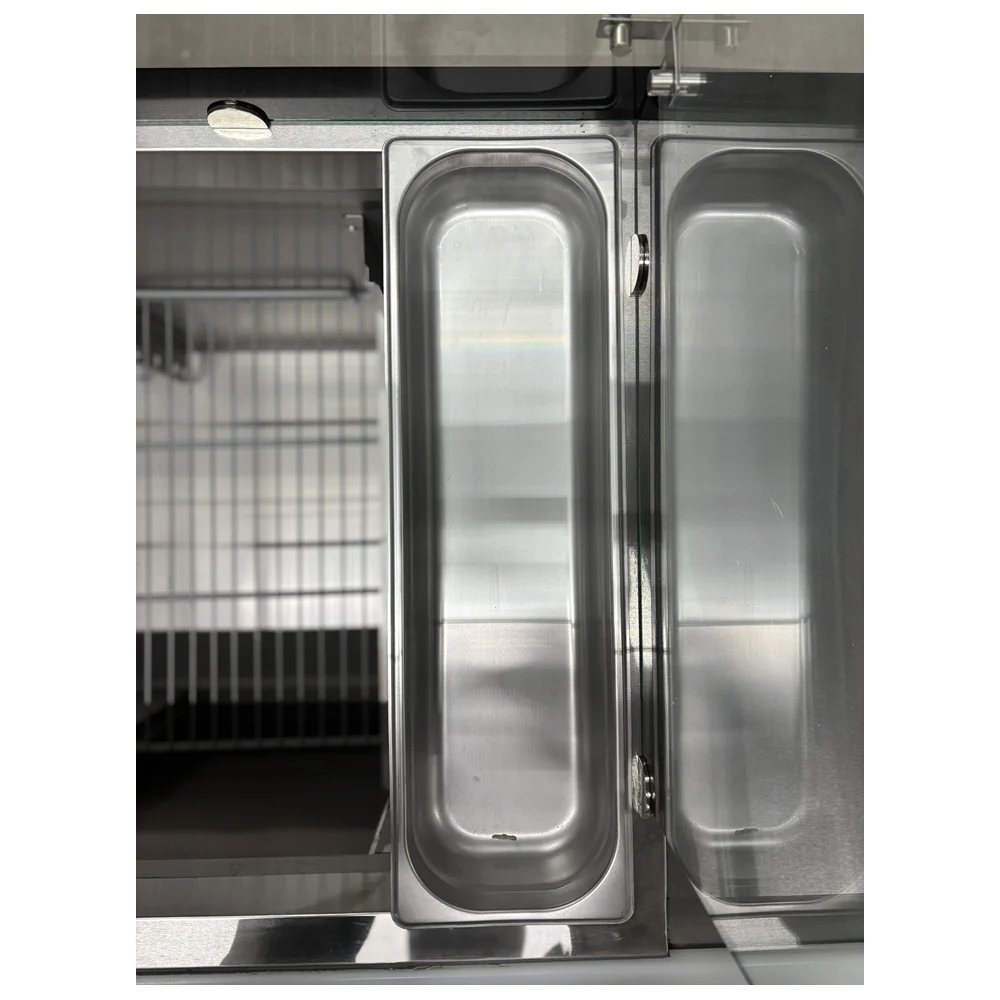 71'' CHEF Refrigerated Salad Prep Table with Curved Sneeze Guard GN-3100SALGC - Image 3