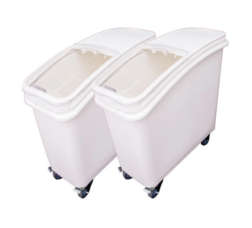 Omcan 79.5 Liter (21 Gallon) Ingredient Bin with Sliding Lid and Scoop (Pack of 2) 80985