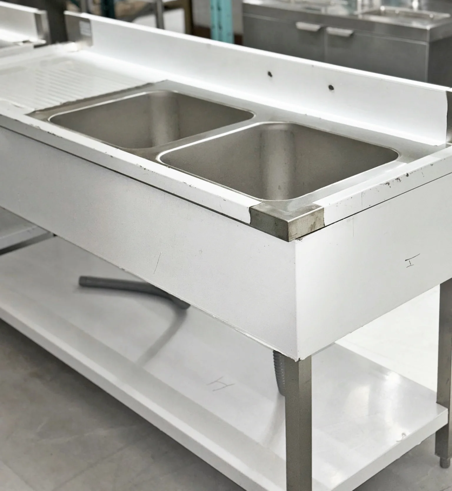 79'' Stainless Steel Two Compartment & Left Drainboard Sink ZZ-SXZ-2060-DQ
