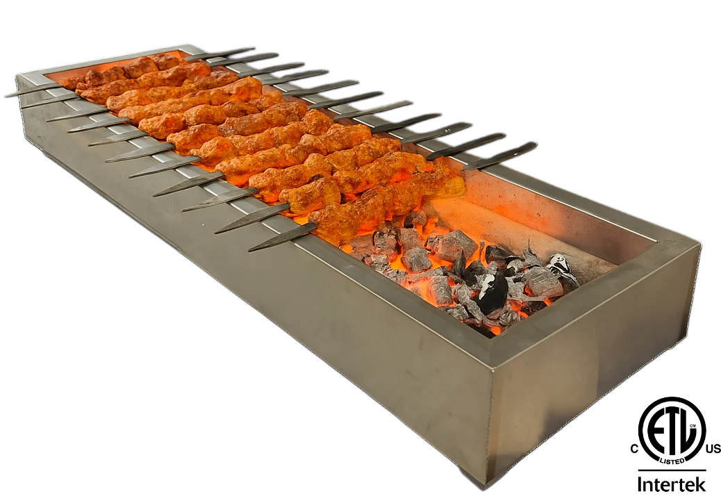 Lava Rock 48'' with Fire Brick Charcoal Manual Grill for Kebab LR-4