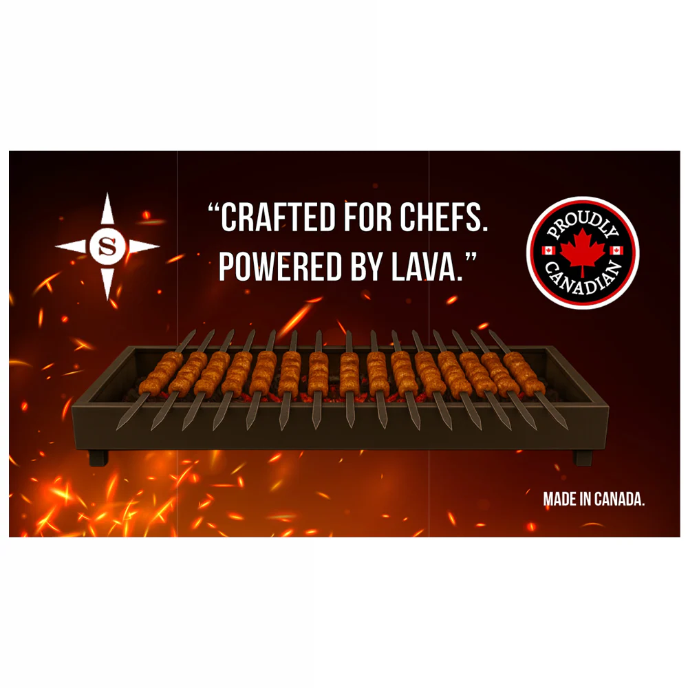 Lava Rock 84'' with Fire Brick Charcoal Manual Grill for Kebab LR-7 - Image 4