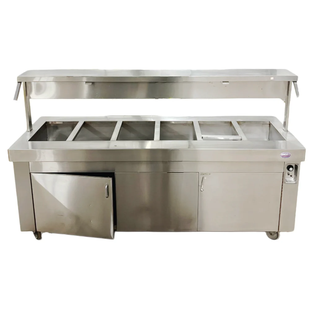 90" Steam / Buffet Table 6 Pan Electric Used FOR02350 - Image 3