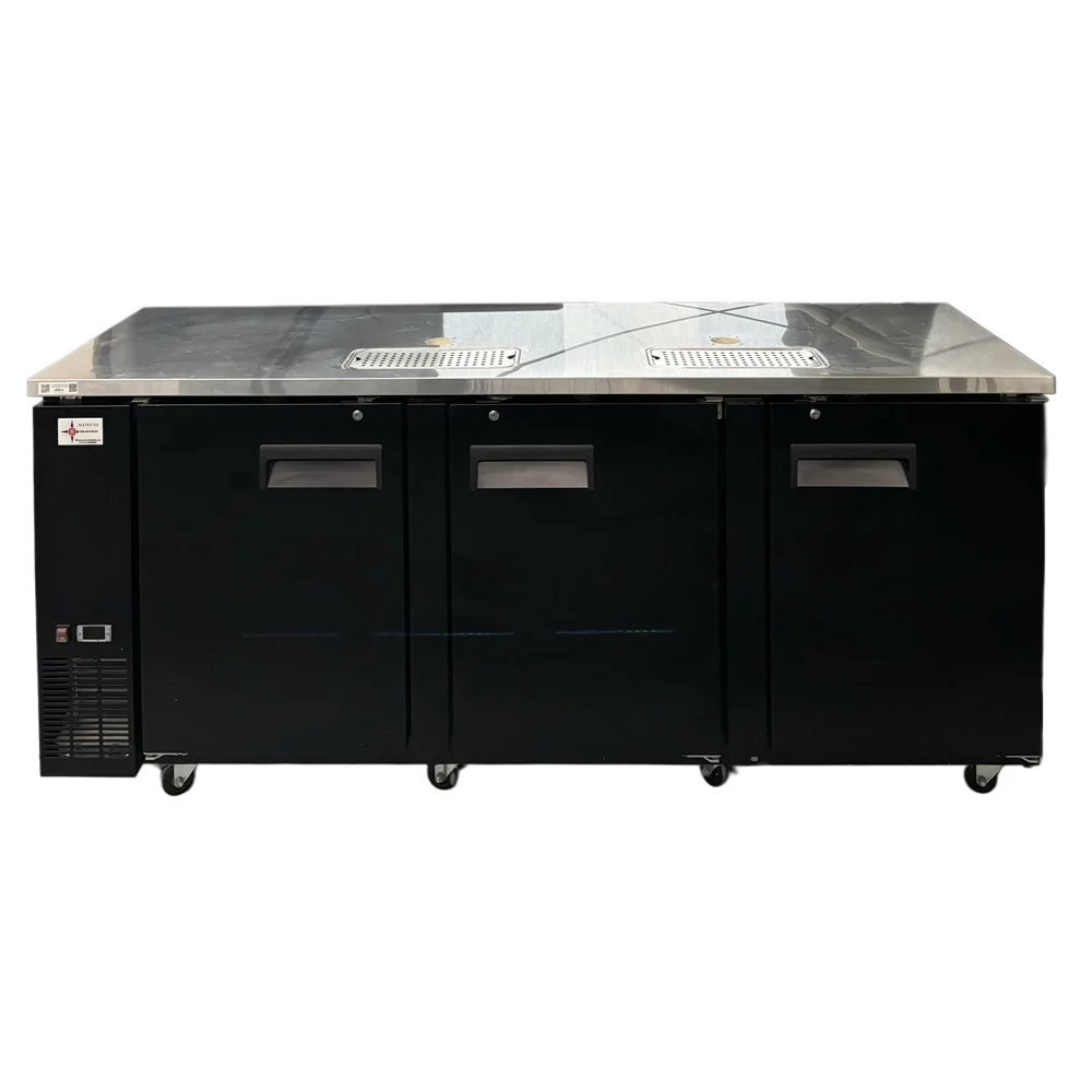 91'' CHEF Draft Beer Cooler Triple Door Two Tap Towers UDD-4 - Image 2