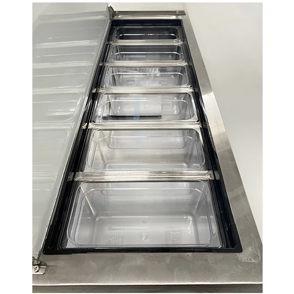 94" CHEF Triple Solid Door Refrigerated Pizza Prep Table WC-3DPPT-HC - Image 5