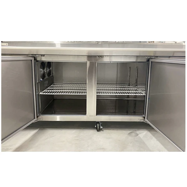 94" CHEF Triple Solid Door Refrigerated Pizza Prep Table WC-3DPPT-HC - Image 7