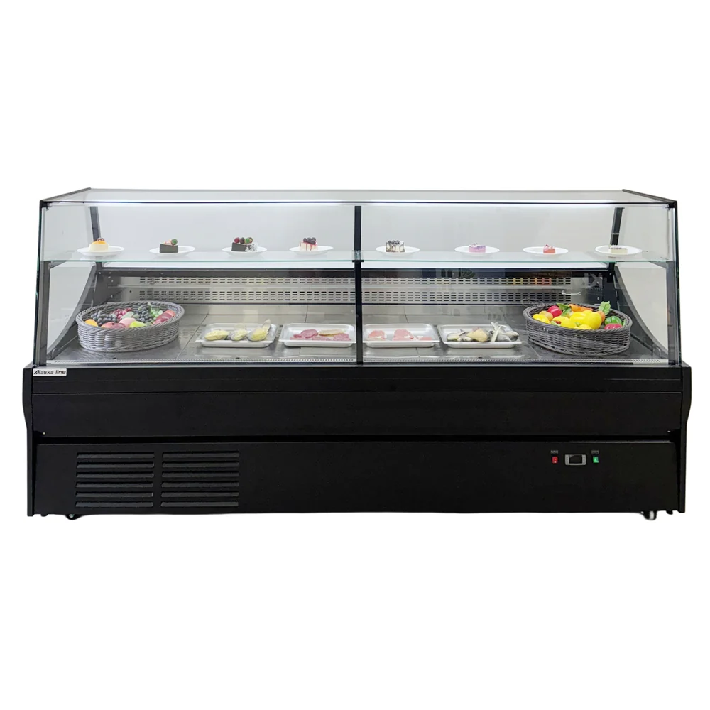 97'' Alaska-Line Square Deli Meat Showcase Cooler with Storage HIT-818 - Image 3