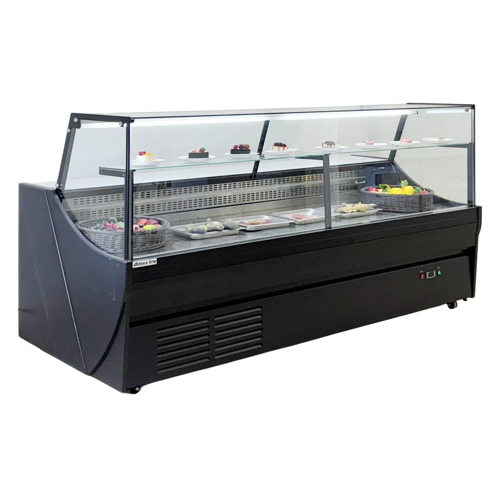 97'' Alaska-Line Square Deli Meat Showcase Cooler with Storage HIT-818 - Image 4
