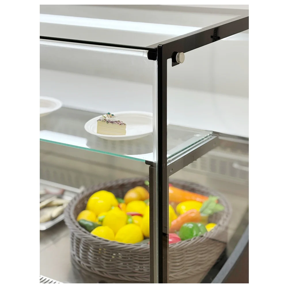 97'' Alaska-Line Square Deli Meat Showcase Cooler with Storage HIT-818 - Image 5