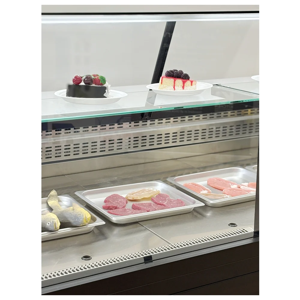 97'' Alaska-Line Square Deli Meat Showcase Cooler with Storage HIT-818 - Image 7
