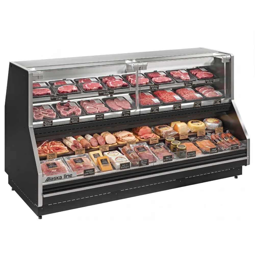 Alaska Line 147'' Remote Gravity Coil Meat Case Grab and Go Cooler HIT-1579