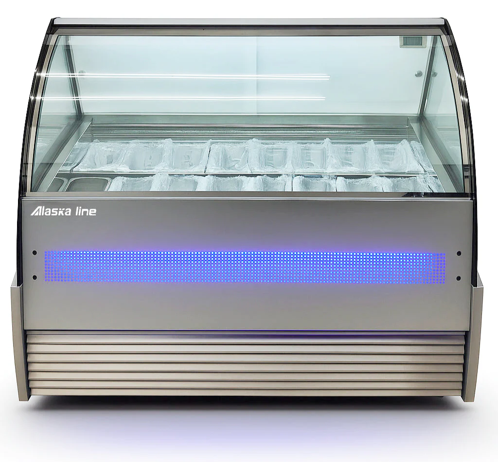 Alaska-Line 62'' 16 Pan Gelato Freezer Showcase 18 Cu.Ft. Capacity, HIT-815 - Image 3