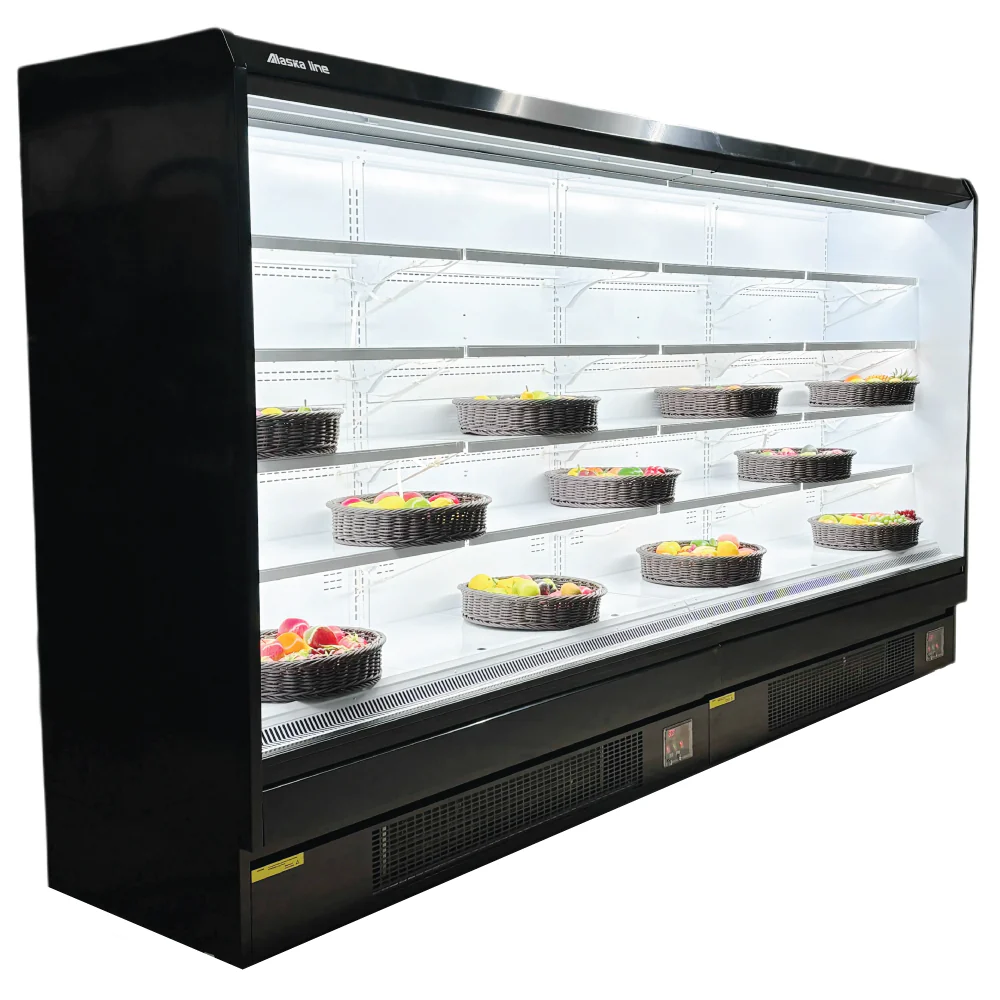 Alaska-Line 202'' - 16Ft. Open Air Merchandise Floor Display Cooler w/ Curtain Remote or Self Contain HIT-1572 - Image 3