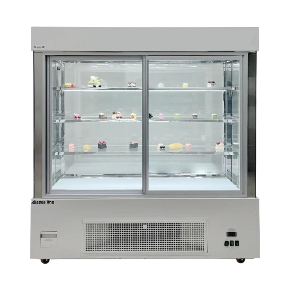 Alaska Line 70.8'' Upright Sliding Glass Door Beverage/Pastry Showcase Refrigerator HIT-421 - Image 4