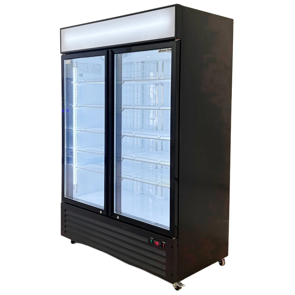 Alaska Line 53" Double Glass Door Freezer 49.4 Cu.Ft. Capacity with Black Frame HIT-800 - Image 3