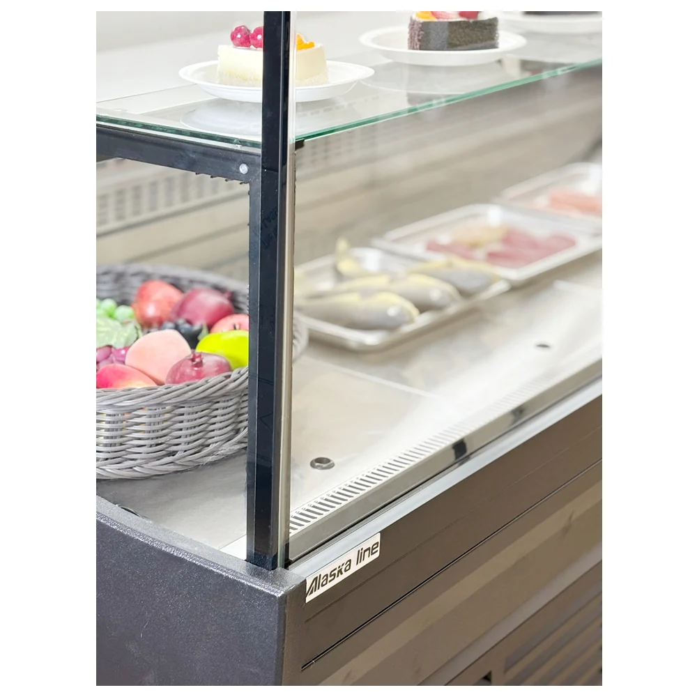 78'' Alaska-Line Square Deli and Meat Display Cooler with Storage HIT-817 - Image 3