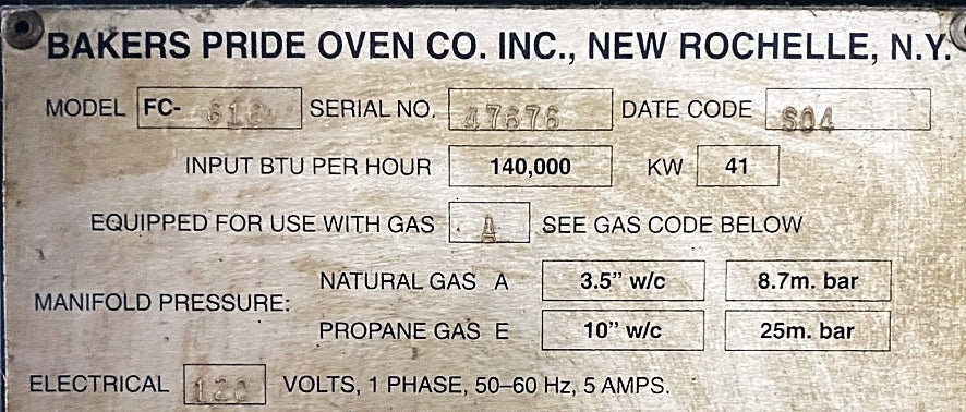 Baker's Pride Double Deck Pizza Oven Natural Gas, FC-616 and Y600, Used FOR01869 - Image 8