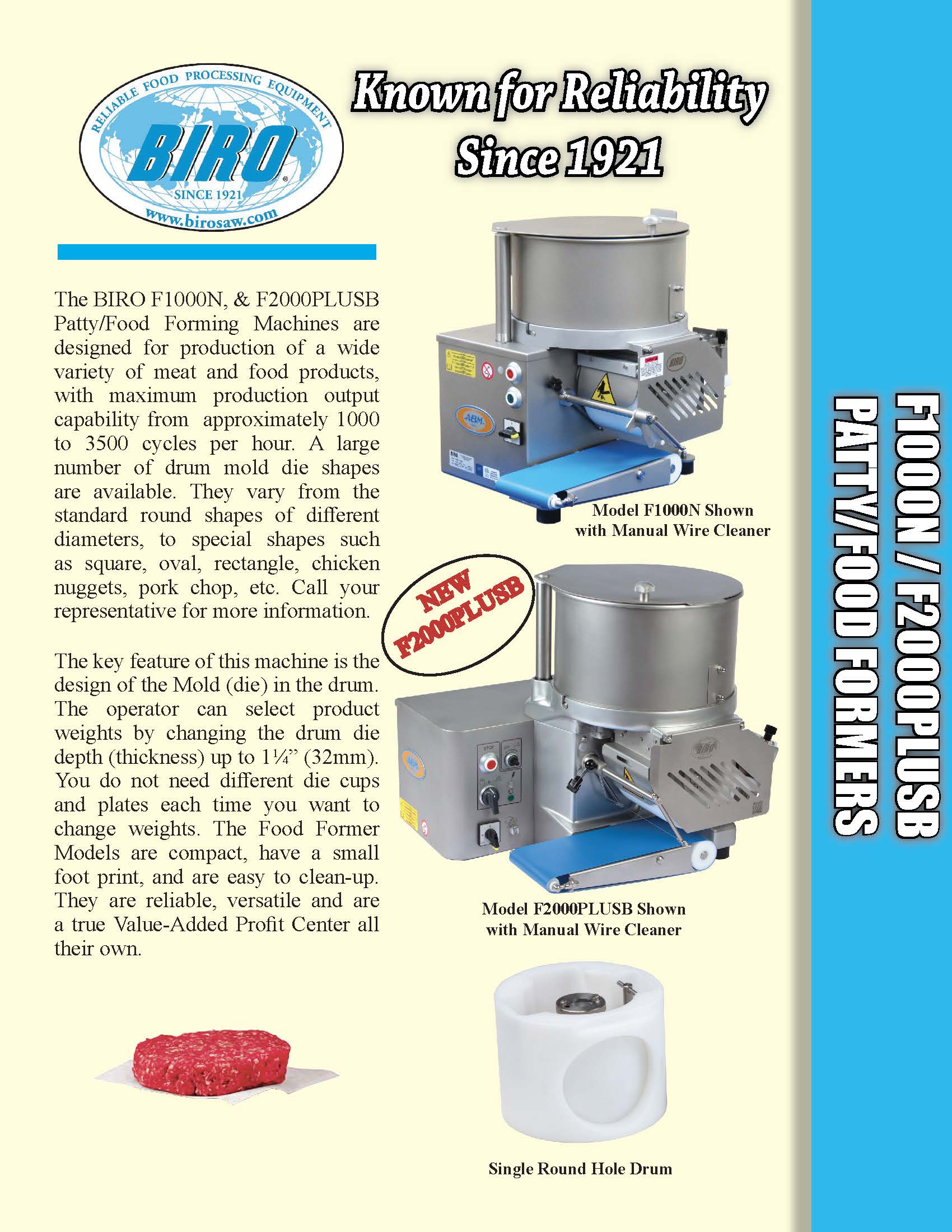 Biro Patty/Food Forming Machine F2000PLUSB - Image 7