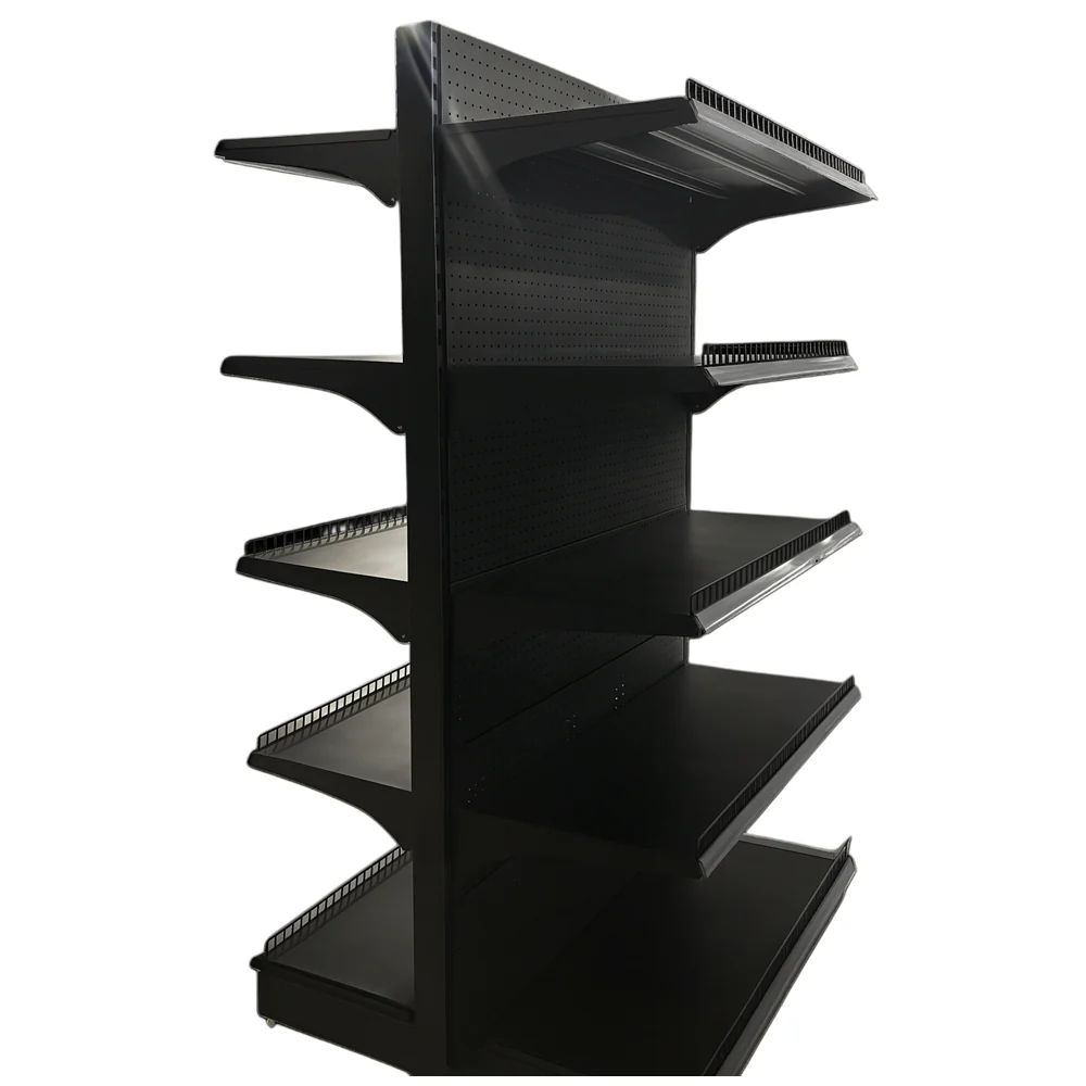 Black Double Side Gondola Supermarket Shelving HD-BA - Image 3