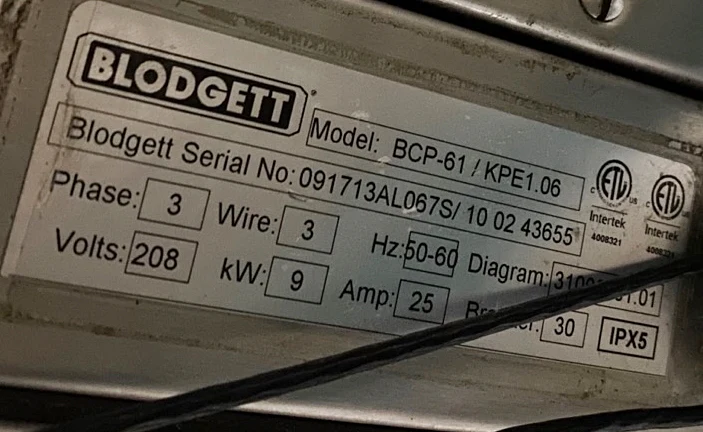 Blodgett Electric Single Deck Combi Oven Used FOR01913 - Image 6
