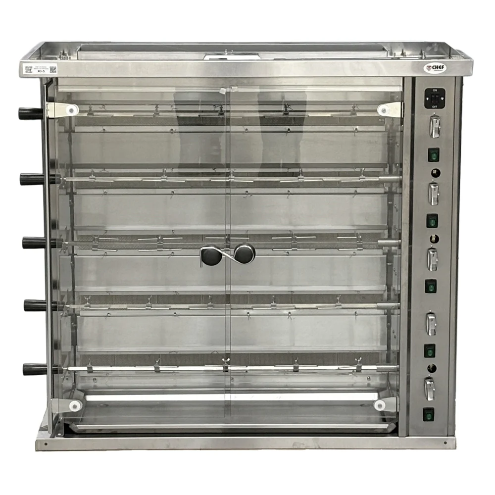CHEF 47″ Countertop Natural Gas Rotisserie, 5 Spits, 20 Chicken Capacity, KJ-5 - Image 3