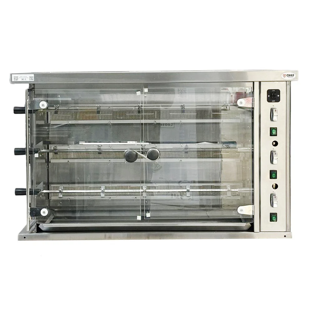 CHEF Countertop Natural Gas Rotisserie, 3 Spits, 12 Chicken Capacity KJ-3 - Image 3