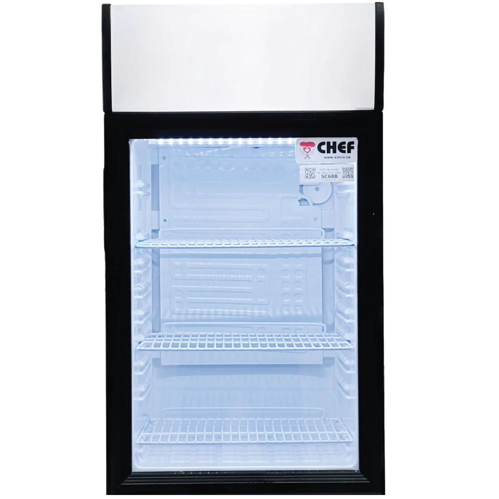 CHEF 13'' Countertop Glass Door Mini Display Beverage Cooler 21L Capacity, SC21B - Image 3