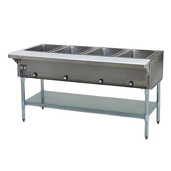CHEF Electric Four Pan Steam Table with Sneeze Guard HN-4-120-S - Image 2