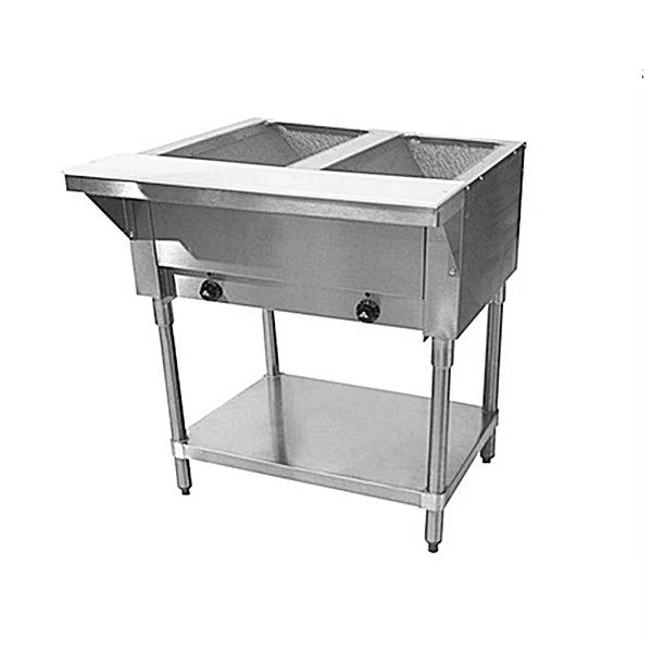 CHEF Electric Two Pan Steam Table with Sneeze Guard HN-2-120-S - Image 2