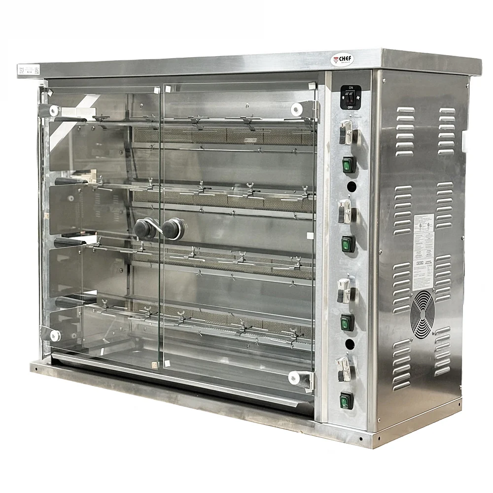 CHEF Natural Gas Rotisserie, 4 Spits, 16 Chicken Capacity KJ-4 - Image 3