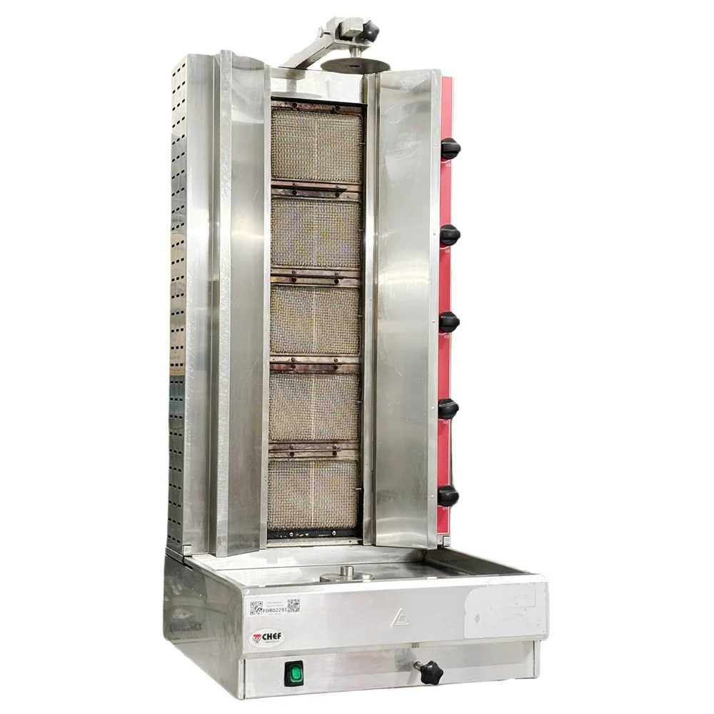 CHEF Shawarma Machine 5 Burner Natural Gas Used FOR02292