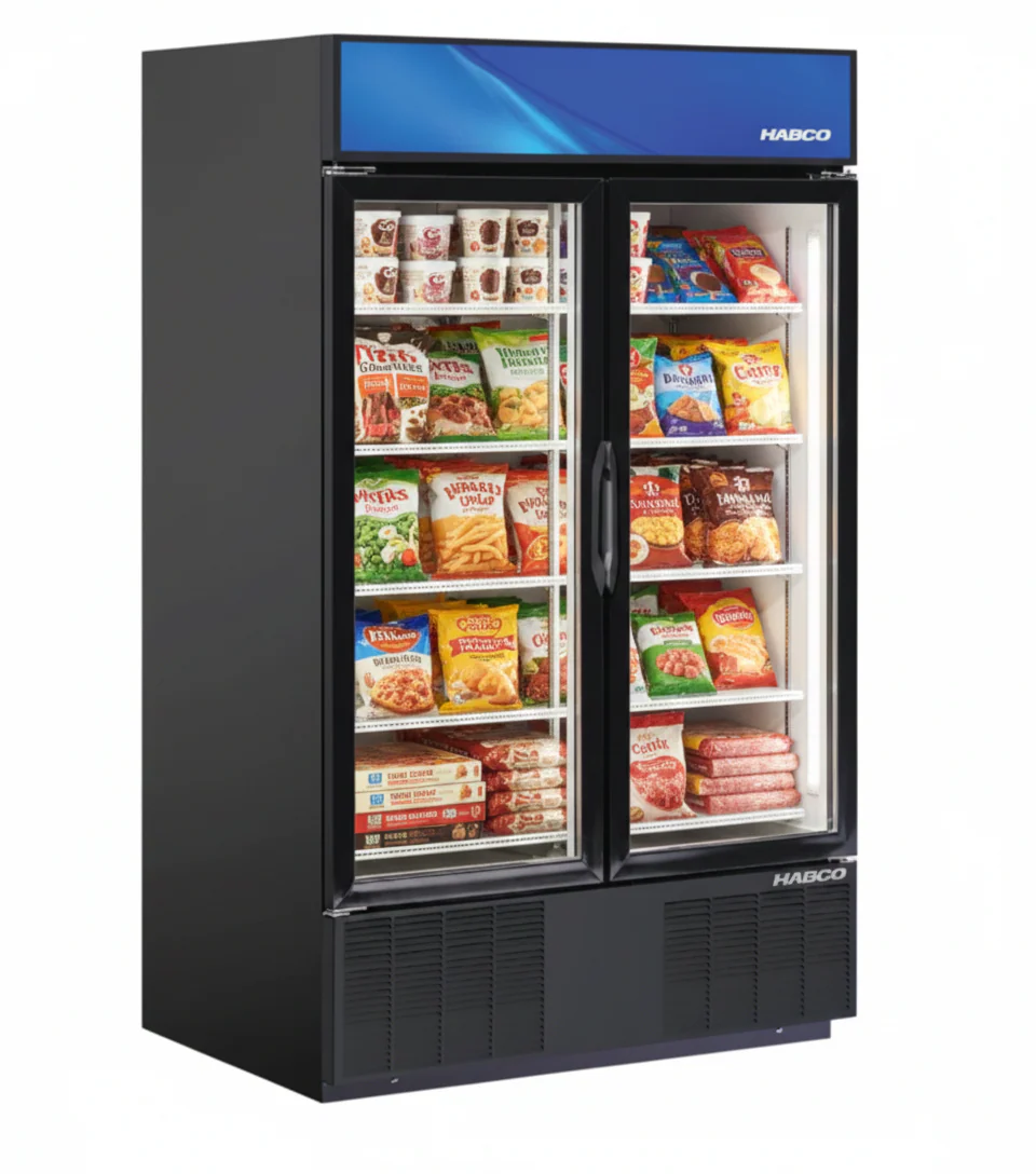Habco 47.5" Two Glass Swing Door Merchandiser Freezer - SF46HCBXM