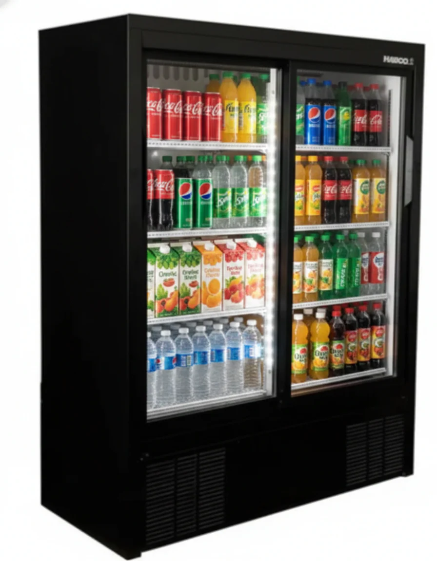 Habco 47" 8-Shelf Double Sliding Door Merchandising Refrigerator ESM14SL60HC