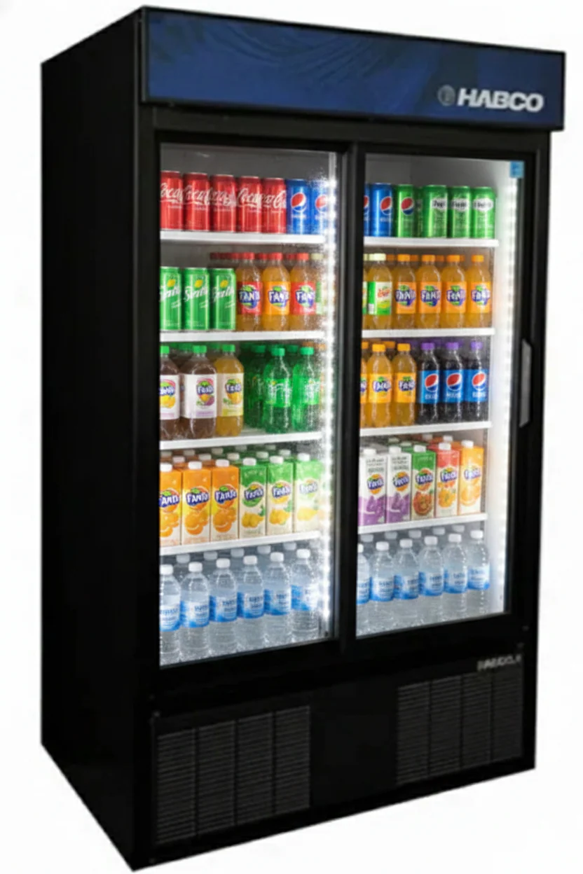 Habco 47" Wide 78" High 2 Swing Door Glass Refrigerator Merchandiser ESM46HC