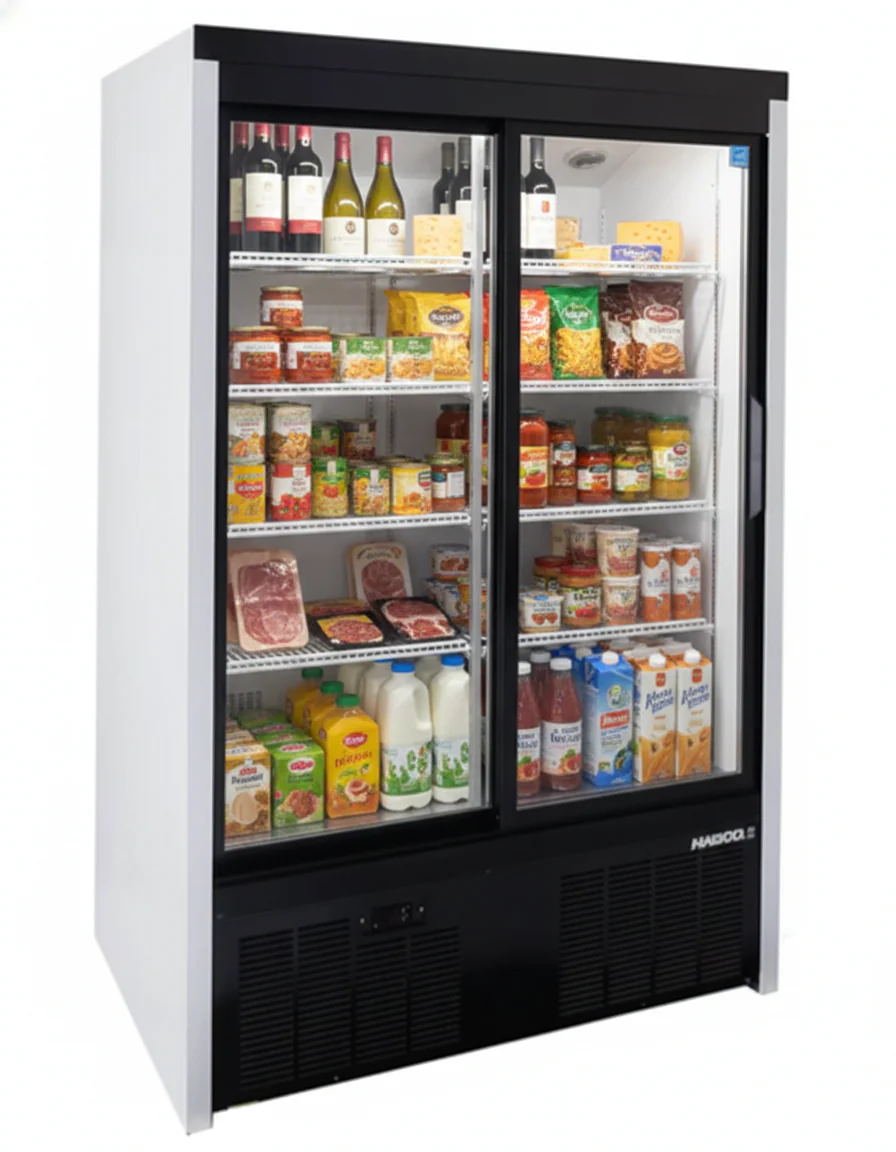 Habco Double Sliding Door 47" Wide Display Refrigerator SE40EHC