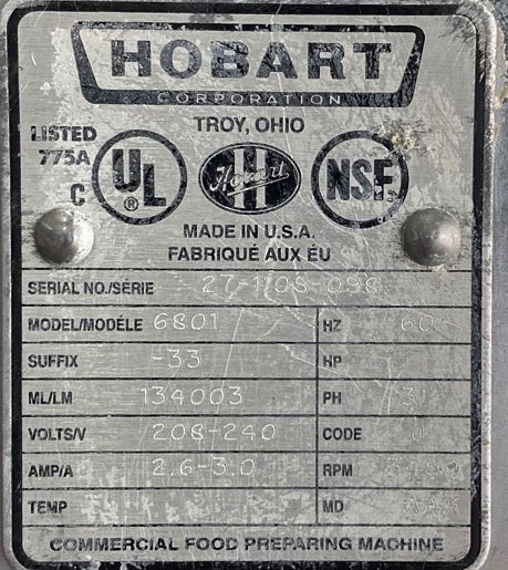 Hobart 142" 6801 Vertical Meat Saw Used FOR01896 - Image 7